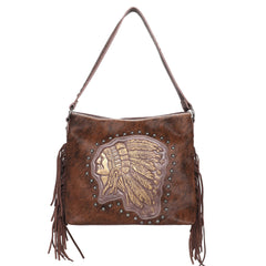 MWT118-G918 Trinity Ranch Hair-On Cowhide Indian Chief Collection Concealed Carry Hobo