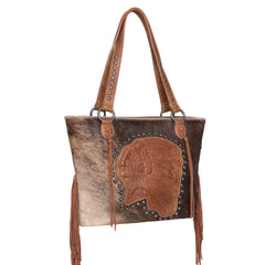 MWT118-H8317 Trinity Ranch Hair-On Cowhide Indian Chief Collection Concealed Carry Tote