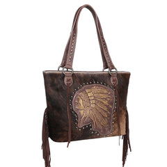 MWT118-H8317 Trinity Ranch Hair-On Cowhide Indian Chief Collection Concealed Carry Tote