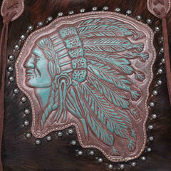 MWT118-H8317 Trinity Ranch Hair-On Cowhide Indian Chief Collection Concealed Carry Tote