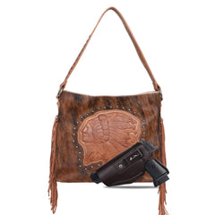 MWT118-H918 Trinity Ranch Hair-On Cowhide Indian Chief Collection Concealed Carry Hobo