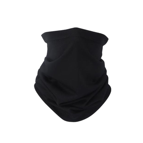 NFC-9001 Solid Black Neck Gaiter Face Mask Reusable, Washable Bandana /Head Wrap Scarf-1pcs/Pack