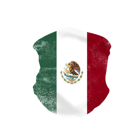 NFC-9010 Mexico Flag Print Neck Gaiter Face Mask Reusable, Washable Bandana /Head Wrap Scarf-1Pcs/Pack