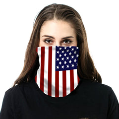 NFC-9014  American Flag Print Neck Gaiter Face Mask Reusable, Washable Bandana /Head Wrap Scarf-1Pcs/Pack