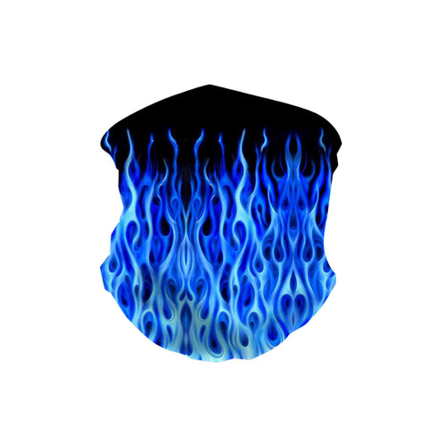 NFC-9017  Blue Flame Fire Neck Gaiter Face Mask Reusable, Washable Bandana /Head Wrap Scarf-1Pcs/Pack