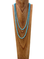 NKS200619 Turq Beads Hand-Knoted Necklace