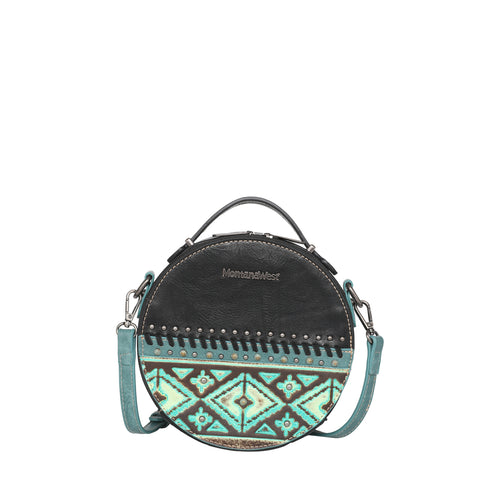 MW1066-118 Montana West Aztec Tooled Collection Crossbody Circle Bag