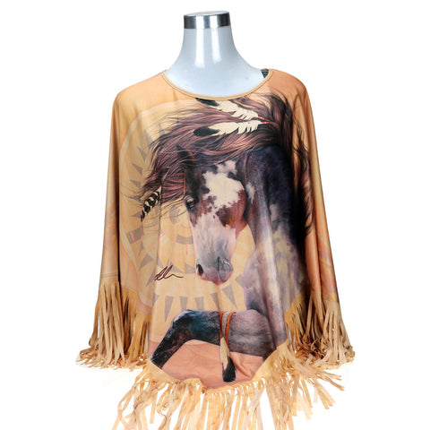 PCH-1677 Montana West Horse Art-Laurie Prindle Collection Poncho
