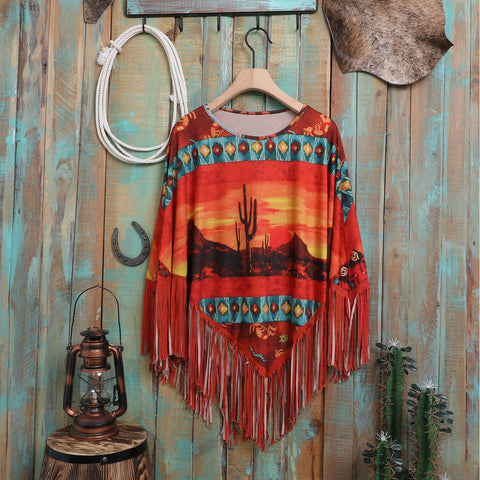 PCH-1716 Montana West Desert Graphic Collection Poncho
