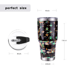 QCB-002  Montana West Camo Stars Design Stainless Steel Tumbler Mug