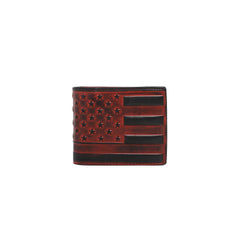 RFID-W005 Genuine Leather US Flag Men's Wallet