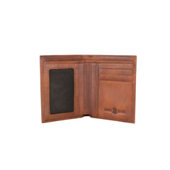 RFID-W013 Genuine Leather Men's Bi-Fold Wallet