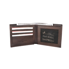 RFID-W014 Genuine Leather Men's Bi-Fold Wallet
