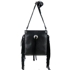 RLC-L129 Montana West Real Leather Fringe Shoulder/Crossbody Bag