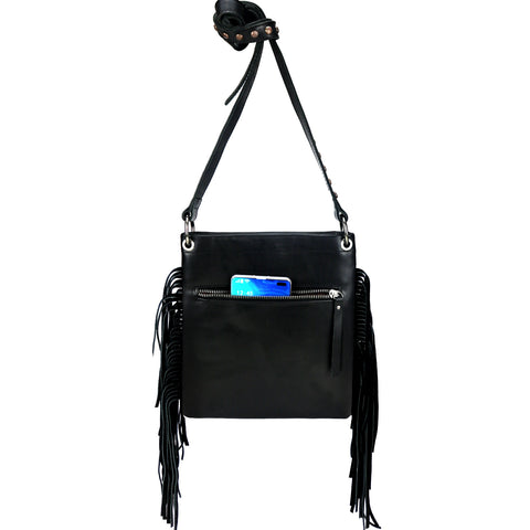 RLC-L131 Montana West Real Leather Fringe Shoulder/Crossbody Bag