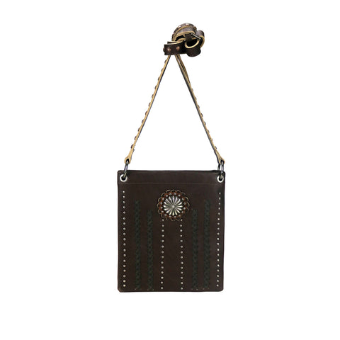 Small Leather Fringe Crossbody Bag With Studs Cell Phone 