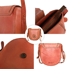 RLC-L152 Montana West Real Leather Concho Collection Crossbody Bag