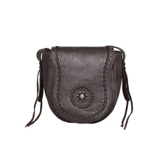 RLC-L152 Montana West Real Leather Concho Collection Crossbody Bag