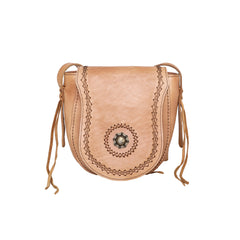 RLC-L152 Montana West Real Leather Concho Collection Crossbody Bag