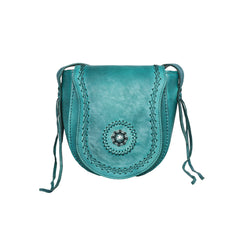 RLC-L152 Montana West Real Leather Concho Collection Crossbody Bag
