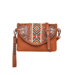 RLC-L153 Montana West Real Leather Tooled Collection Crossbody/Wristlet