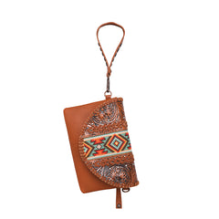 RLC-L153 Montana West Real Leather Tooled Collection Crossbody/Wristlet