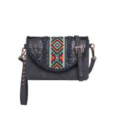 RLC-L153 Montana West Real Leather Tooled Collection Crossbody/Wristlet