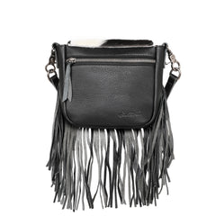 RLC-L161 Montana West Genuine Leather Hair-On Collection Fringe Crossbody