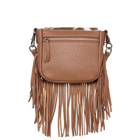 RLC-L161 Montana West Genuine Leather Hair-On Collection Fringe Crossbody