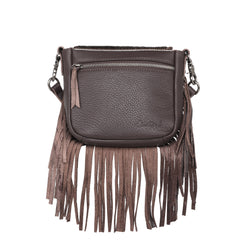 RLC-L161 Montana West Genuine Leather Hair-On Collection Fringe Crossbody