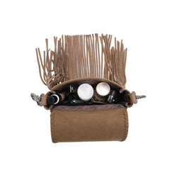 RLC-L168 Montana West Genuine Leather Tooled Collection Fringe Crossbody