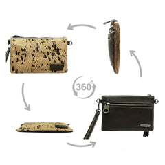 RLH-009 Montana West Hair-On Cowhide Leather Clutch/Crossbody