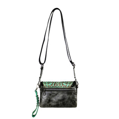 RLL-004 Montana West 100% Genuine Leather Tooled Collection Clutch/Crossbody