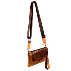 RLL-004 Montana West 100% Genuine Leather Tooled Collection Clutch/Crossbody