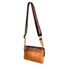 RLL-004 Montana West 100% Genuine Leather Tooled Collection Clutch/Crossbody