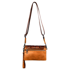 RLL-004 Montana West 100% Genuine Leather Tooled Collection Clutch/Crossbody