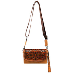 RLL-004 Montana West 100% Genuine Leather Tooled Collection Clutch/Crossbody