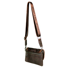 RLL-004 Montana West 100% Genuine Leather Tooled Collection Clutch/Crossbody