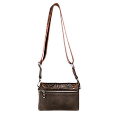 RLL-004 Montana West 100% Genuine Leather Tooled Collection Clutch/Crossbody