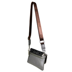 RLL-004 Montana West 100% Genuine Leather Tooled Collection Clutch/Crossbody