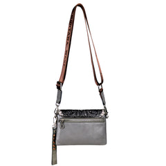 RLL-004 Montana West 100% Genuine Leather Tooled Collection Clutch/Crossbody