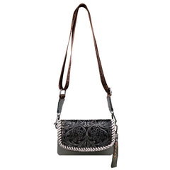 RLL-004 Montana West 100% Genuine Leather Tooled Collection Clutch/Crossbody