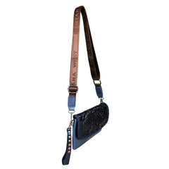 RLL-004 Montana West 100% Genuine Leather Tooled Collection Clutch/Crossbody