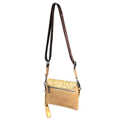 RLL-004 Montana West 100% Genuine Leather Tooled Collection Clutch/Crossbody