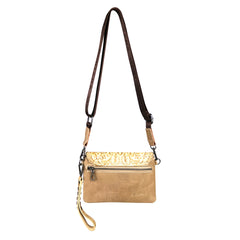 RLL-004 Montana West 100% Genuine Leather Tooled Collection Clutch/Crossbody