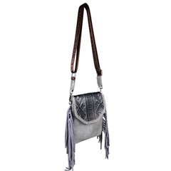 RLL-007 Montana West 100% Genuine Leather Tooled Collection Crossbody