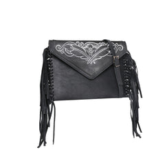 RLL-023 Montana West Genuine Leather Clutch/Crossbody - Black