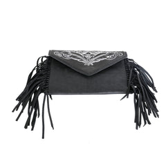 RLL-023 Montana West Genuine Leather Clutch/Crossbody - Black