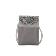 RLP-2004 Montana West Floral Tooled Genuine Leather Belt Loop Phone Holster Pouch/Multi-function Crossbody