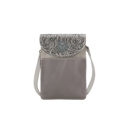 RLP-2004 Montana West Floral Tooled Genuine Leather Belt Loop Phone Holster Pouch/Multi-function Crossbody